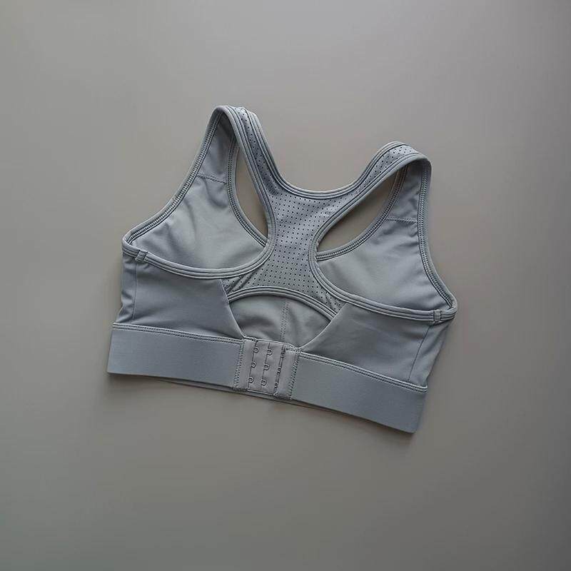 健身定型镂空运动内衣女防震跑步聚拢文胸高强度透气背心式b新款