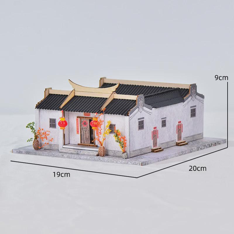 欢乐文创diy小屋国风潮汕四点金厝房子手工制作模型纪念礼品