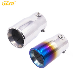 汽车不锈钢尾喉排气管76MM3INCH消音器改装 消声器烤蓝通用配件