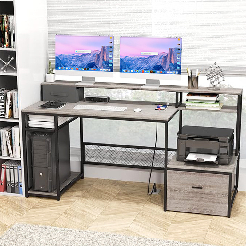 笔记本简易钢木学生键盘托儿童书桌主机层板家庭办公台办公电脑桌