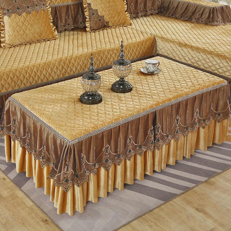 蕾丝长方形客厅餐桌防尘垫茶几桌布电视柜帘盖布布艺全包茶几套罩