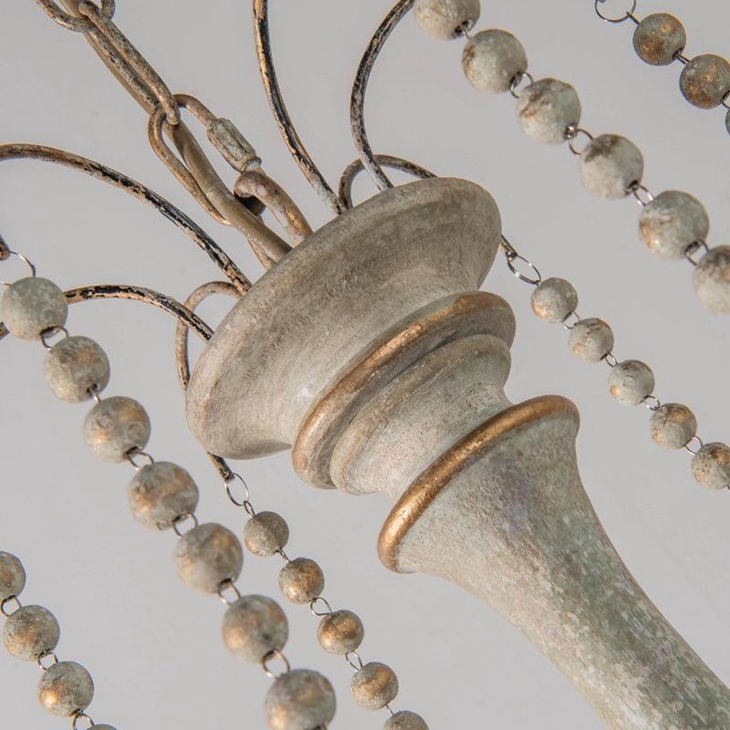 美式复古客厅吊灯做旧蜡烛法式田园民宿卧室灯具别墅实木餐厅灯