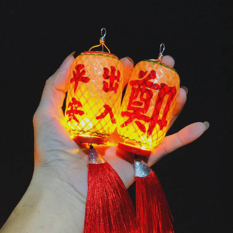 元宵灯笼传统潮汕竹编油纸迷你小灯笼汽车佛龛挂饰文字一件厂家发