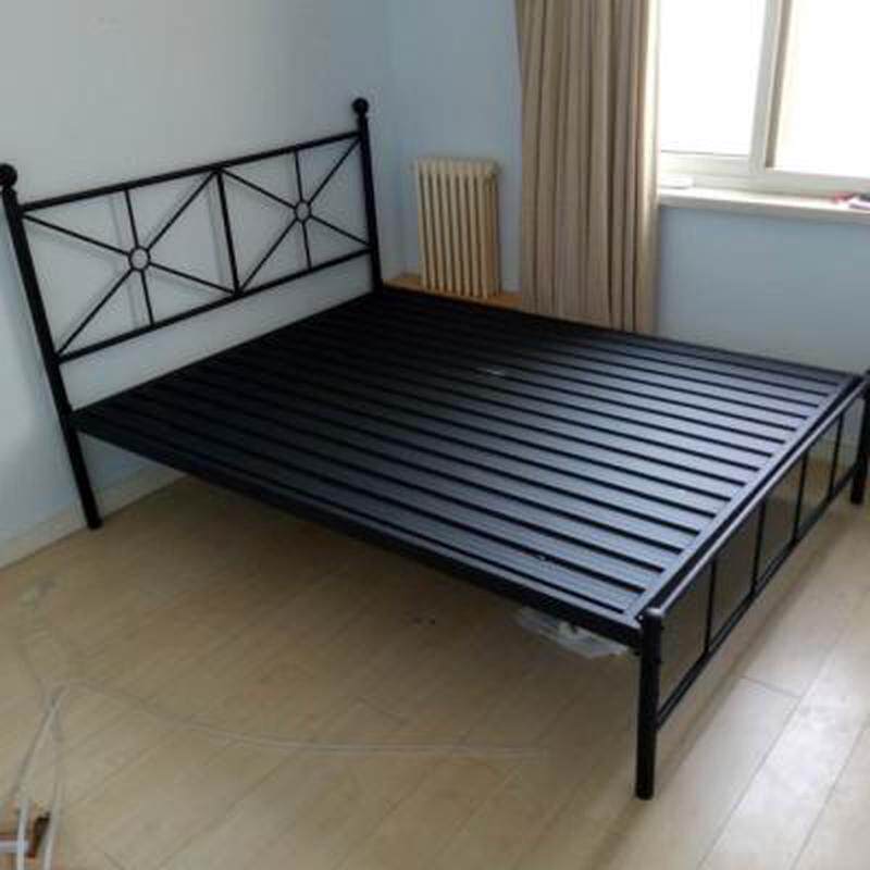 欧式铁艺床钢铁架床公主床双人床木床铁床加厚加固不含床垫1500mm