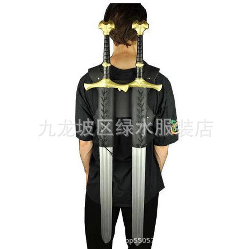 2022绑带新款剑套户外击剑双剑鞘年可调节pu皮质刀鞘皮革双背剑鞘
