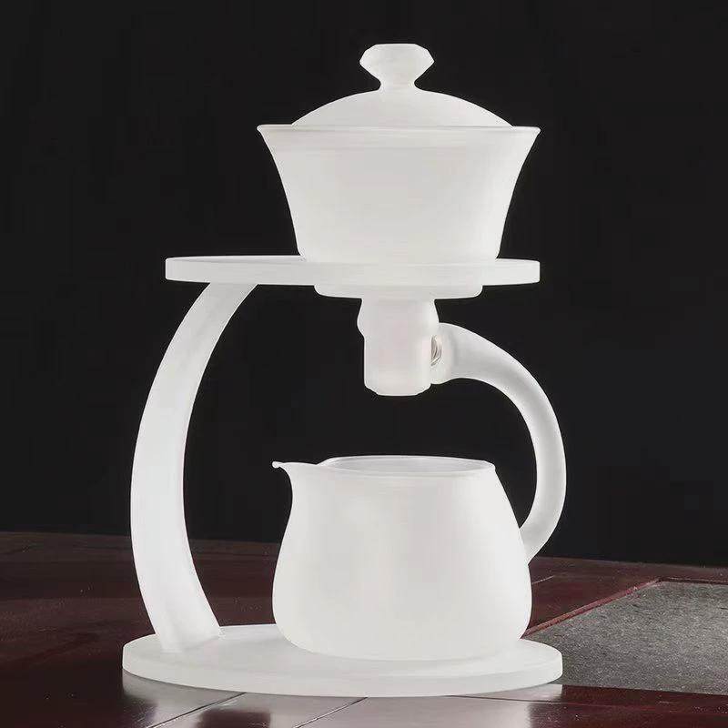 高硼硅玻璃懒人自动茶具用品耐热茶杯套装家用磁吸茶壶客厅泡茶壶
