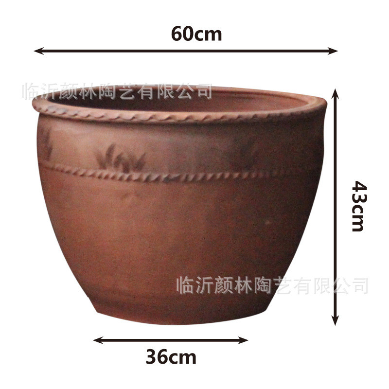 泥瓦盆土花盆庭院园林盆子盆缸超大码睡莲盆橘子缸透气老式大号