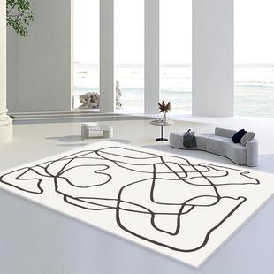 客厅地毯侘寂风家用简约卧室床边异形毯日式 不规则茶几毯房间ins