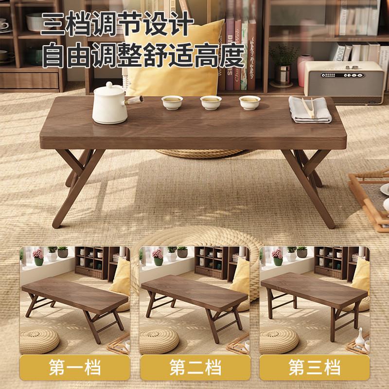 家用小户型桌子卧室阳台小茶桌简约现代新品实木折叠茶几客厅