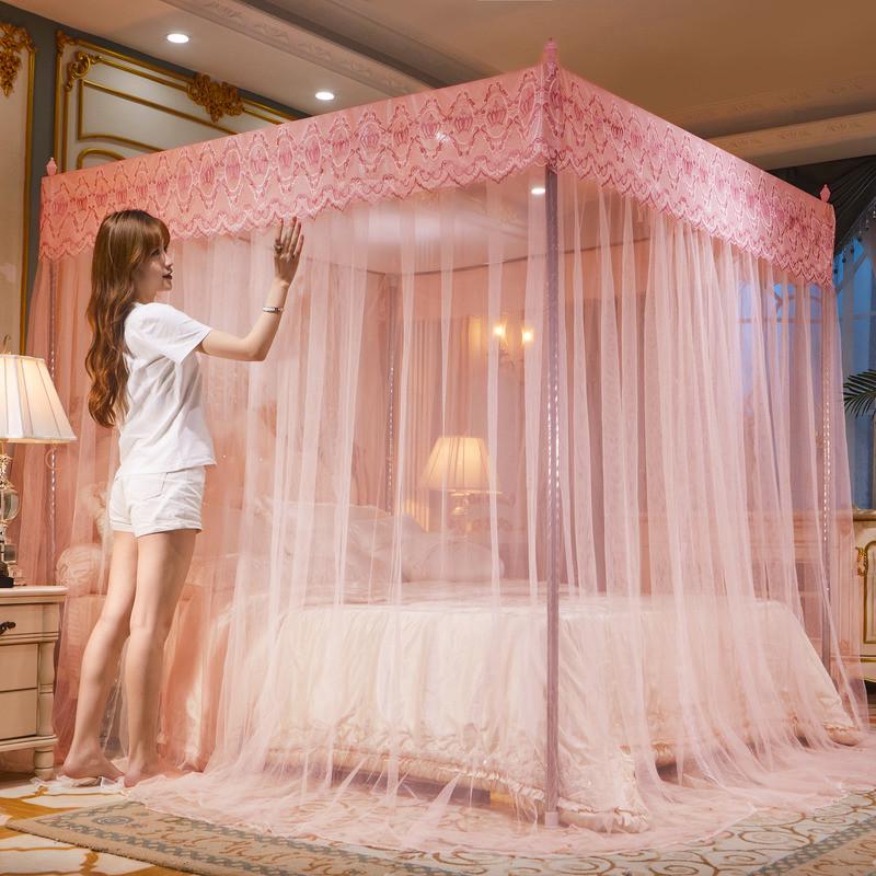 宫廷高级2024新款卧室蚊帐家用夏季三开门帘加厚落地蚊帐婚房纹帐