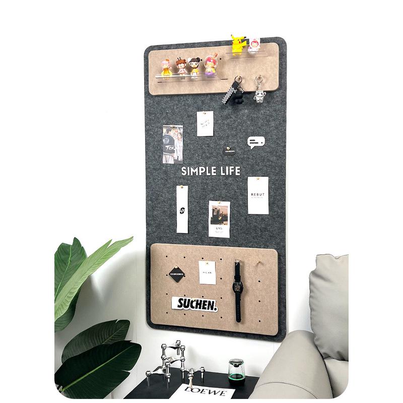 入户照片墙免打孔毛毡墙贴客厅ins风玄关钥匙收纳墙面装饰自粘