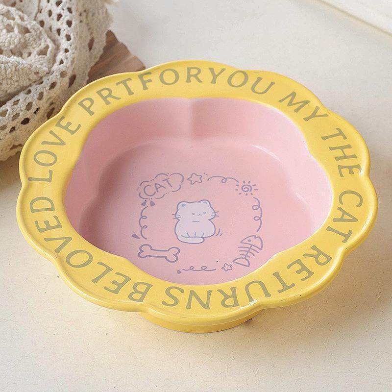 陶瓷花朵猫咪碗猫食盆慢食碗不易打翻喂猫饮水碗2024新爆款宠物,宠物/宠物食品及用品,更多日用品,淘宝优惠券,粉丝福利购,淘宝优惠卷