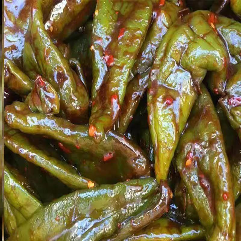 新货油香虎皮青椒咸菜辣椒尖椒腌辣椒下饭菜腌制大青椒即食微辣开