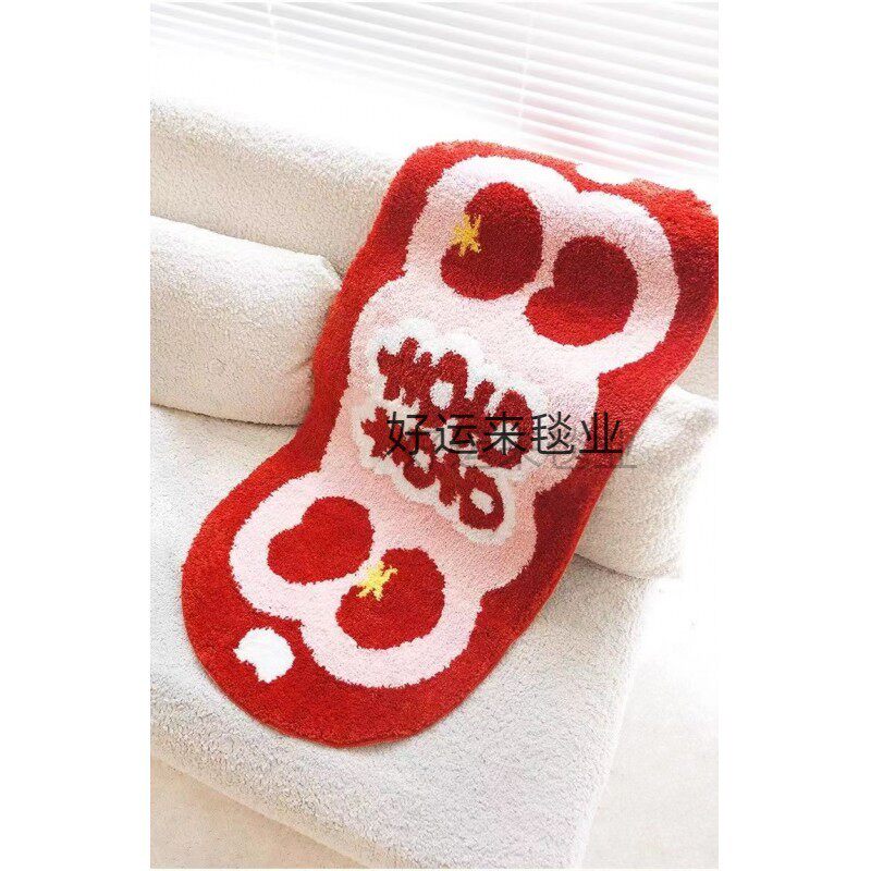 婚礼喜庆植绒地毯入户门吸水防滑脚垫卫生间浴室柔软植绒卧室地毯,居家布艺,床边毯,淘宝优惠券,粉丝福利购,淘宝优惠卷