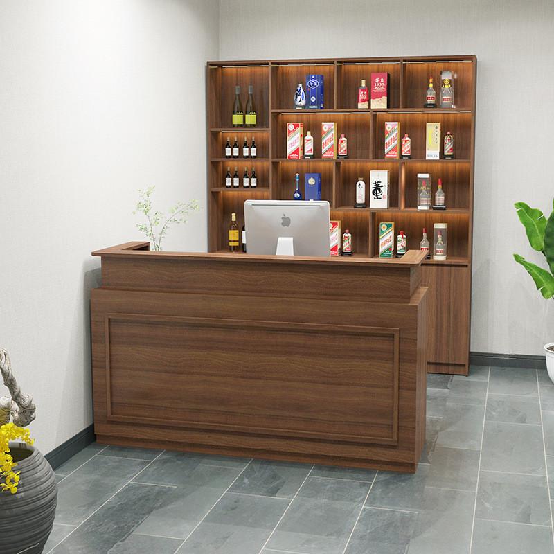 简约中式复古饭店收银台柜台酒柜一体民宿面馆茶叶店前台接待吧台