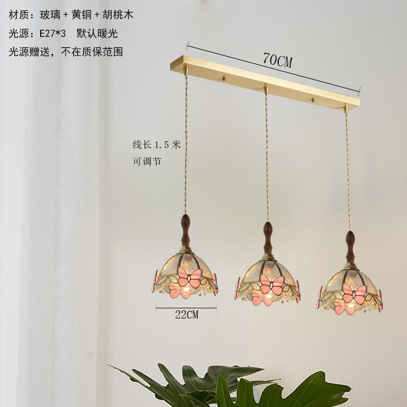 田园卧室床头吊灯高级感氛围彩色蝴蝶法式复古地中海吧台餐厅吊灯