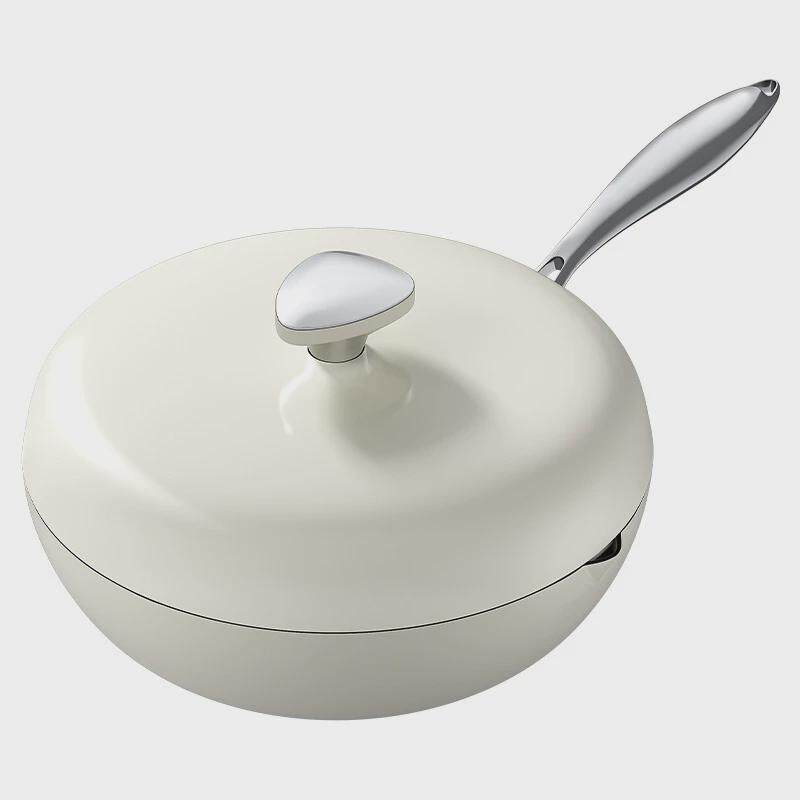 麦饭石不粘锅网红鹅卵石炒锅新款家用炒菜锅通用炉灶煎炒锅批发