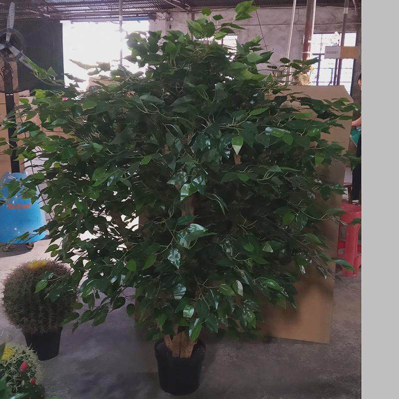 厂家供应人造仿真小榕树过胶迷你榕叶小盆栽1.5米摆放盆景假树