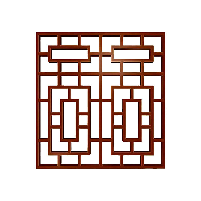 铝合金窗花格栅镂空木纹中式方管焊接造型窗花玄关铝街道改造窗花图片