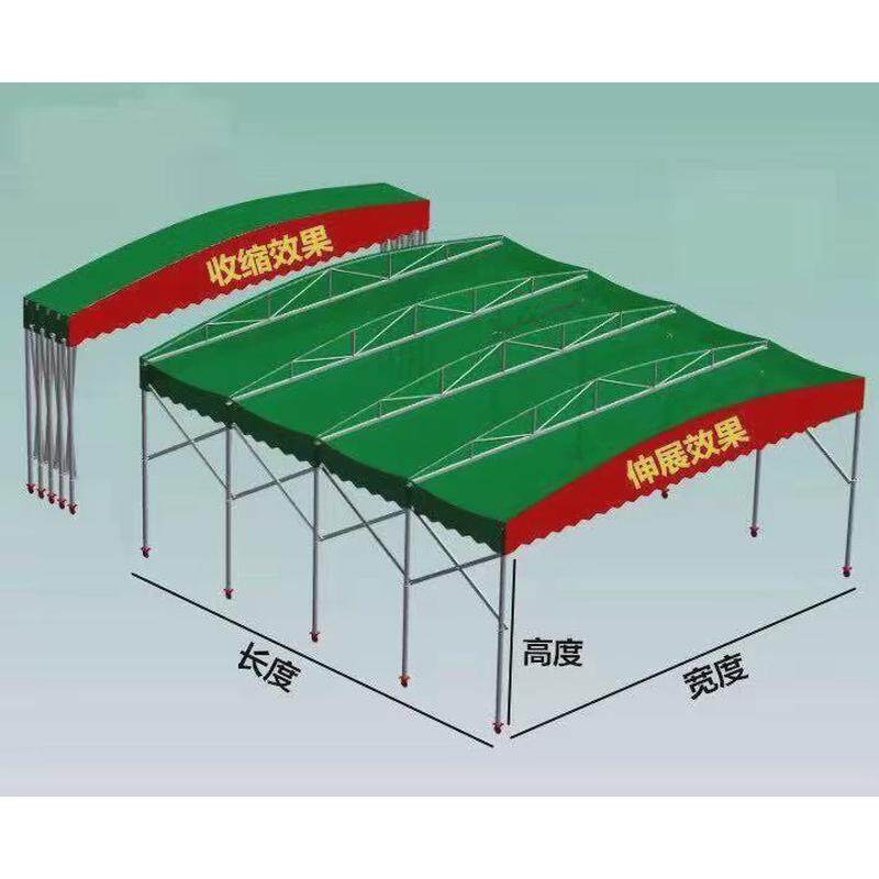 大型电动推拉雨棚活动伸缩厂房雨篷户外排挡汽车活动遮阳账篷仓库