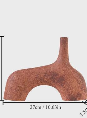 陶瓷花瓶侘寂风家居装饰饰品ins高级感花器插花中古风摆件摆设品