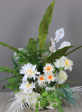 婚庆仿真花仙桃大花点挂花森系红色系拐角花路引花排婚礼背景挂花