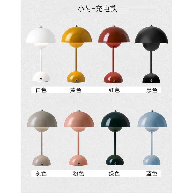 蘑菇台灯粉红色少女卧室蘑菇头床头小夜灯装饰书桌陪嫁中式复古灯