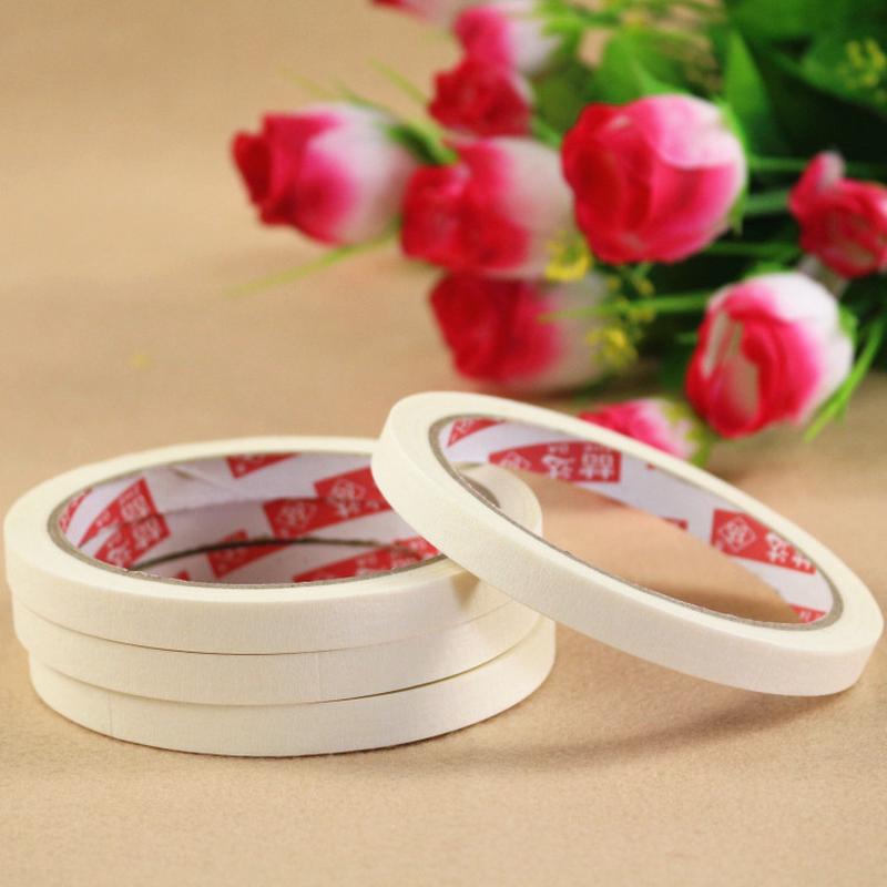 美纹胶带耐高温美纹纸胶带可写字易撕装修喷漆遮蔽分色纸皱纹厂发