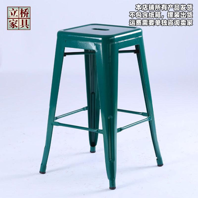 批发铁皮凳子休闲餐椅咖啡厅奶茶铁皮时尚金属椅子酒吧高脚吧椅椅