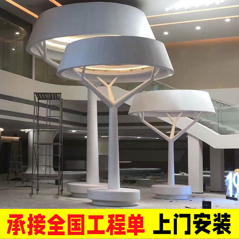 玻璃钢工程装饰大雕塑景观沙盘展示台外壳桌子异形墙体吧台包柱子