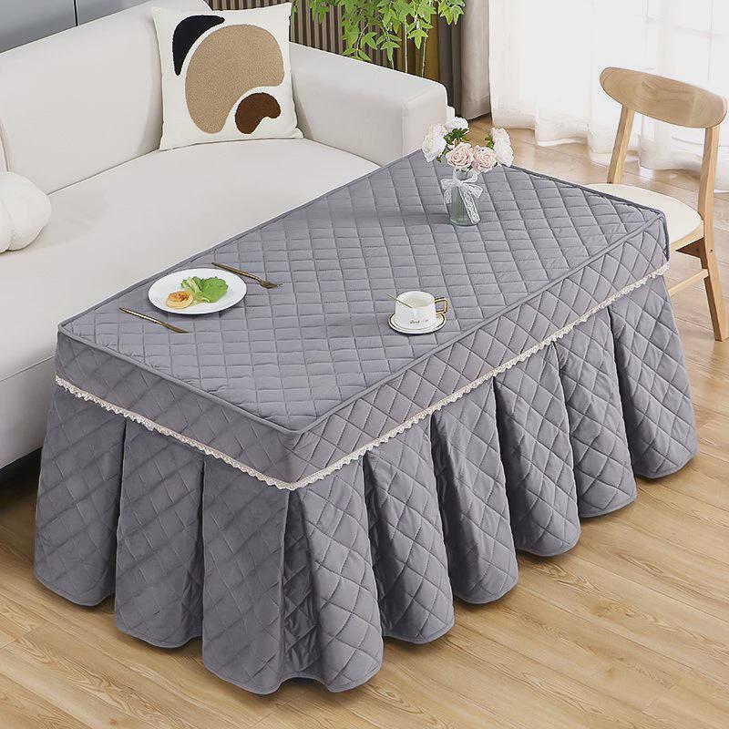 新款加绒电暖炉罩加厚桌布烤火取暖茶几套长方形火炉套子套烤火被