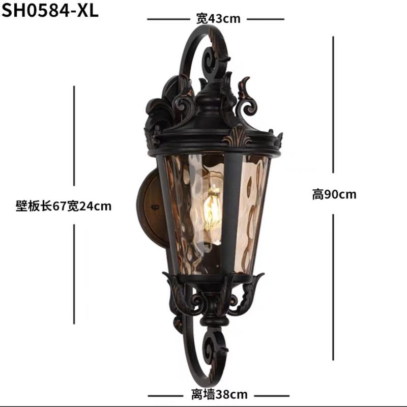 e27壁灯户外复古欧式防水别墅外墙灯庭院阳台接线古铜色仿古壁灯
