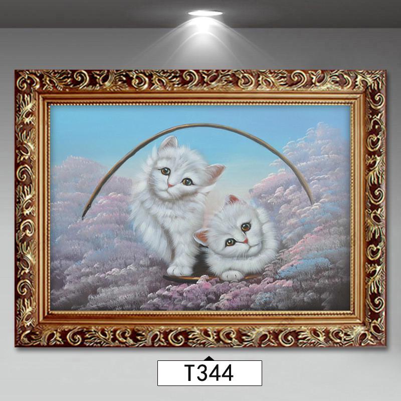 定制狗狗卧室照片定制宠物油画创意客厅装饰画猫咪床头挂壁画动物图片
