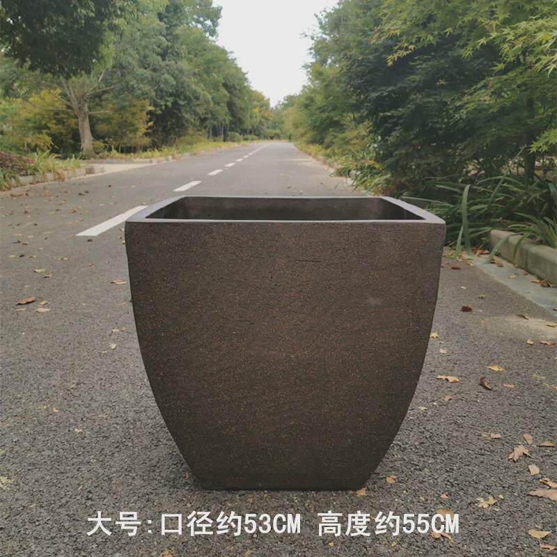 田园庭院陶瓷素面粗砂陶土盆落地粗陶花盆陶罐组合特大号