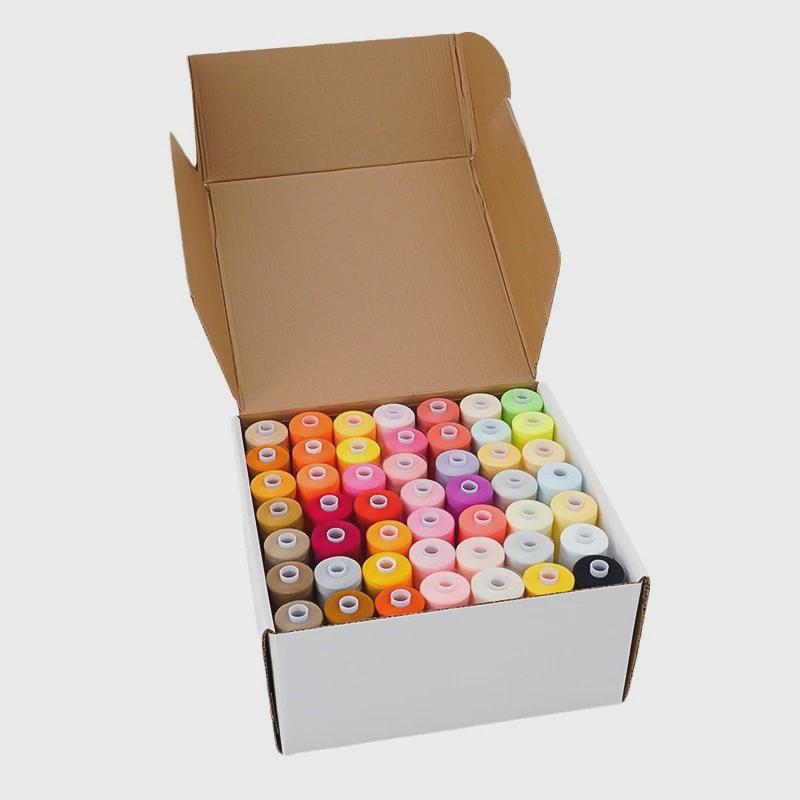 缝线diy402手家用彩色1000码涤纶缝衣线盒装98色手工缝纫线套装