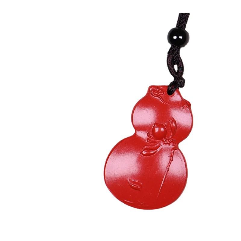 96%高荷花朱砂原矿真朱砂含量鲤鱼葫芦本命年挂件吊坠民族风