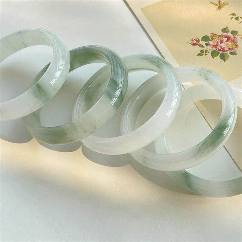 雪翠天然新疆天山翠冰翠真金丝玉圆条手镯旺夫扁条百搭非翡翠手镯,居家布艺,首饰盒,淘宝优惠券,粉丝福利购,淘宝优惠卷