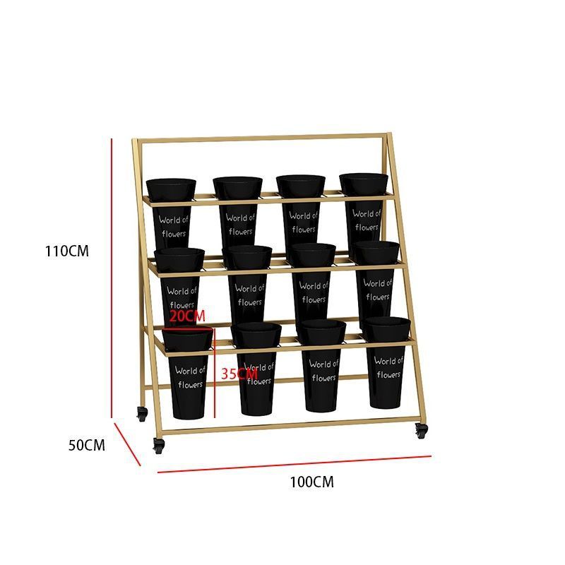 室外摆摊可折叠可移动展示多层花店花架高档架子花店花桶阶梯新款