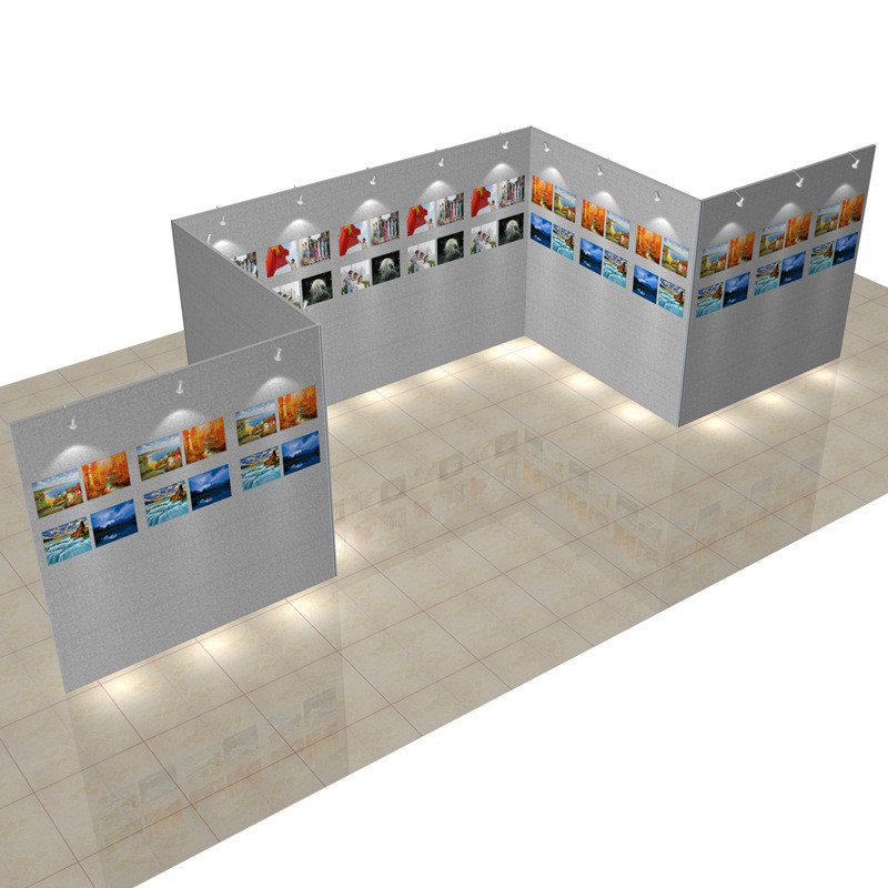 八棱柱屏风移动墙便携式可拆装展览板墙毛毡布展架铝展示挂画展板