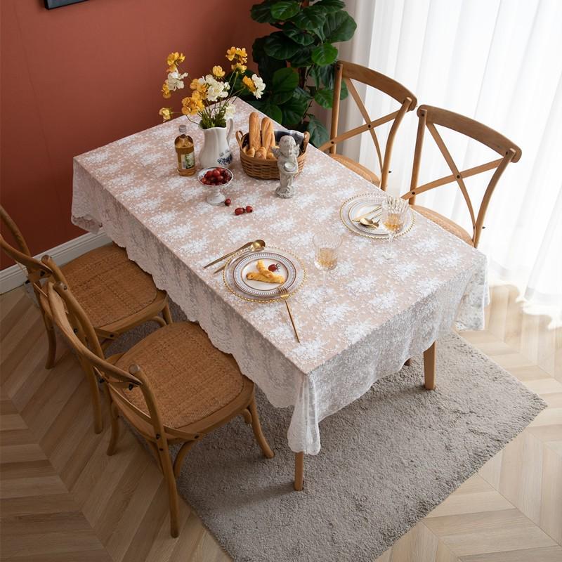 wi25岁月好静白色蕾丝桌布法式温柔家居装饰布艺拍摄道具白纱网纱