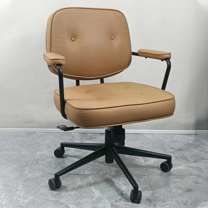 靠背办公椅白色轻奢电脑椅家用久坐舒适办公椅书房简约升降转椅子