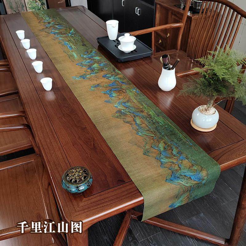 防水古风电视柜花鸟系列茶席精新中式茶几桌布亚麻禅意茶道,居家布艺,桌旗,淘宝优惠券,粉丝福利购,淘宝优惠卷