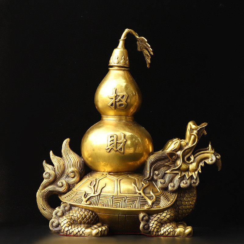 黄铜葫芦黄铜龙龟工艺品 龙龟葫芦摆件批发 铜器批发