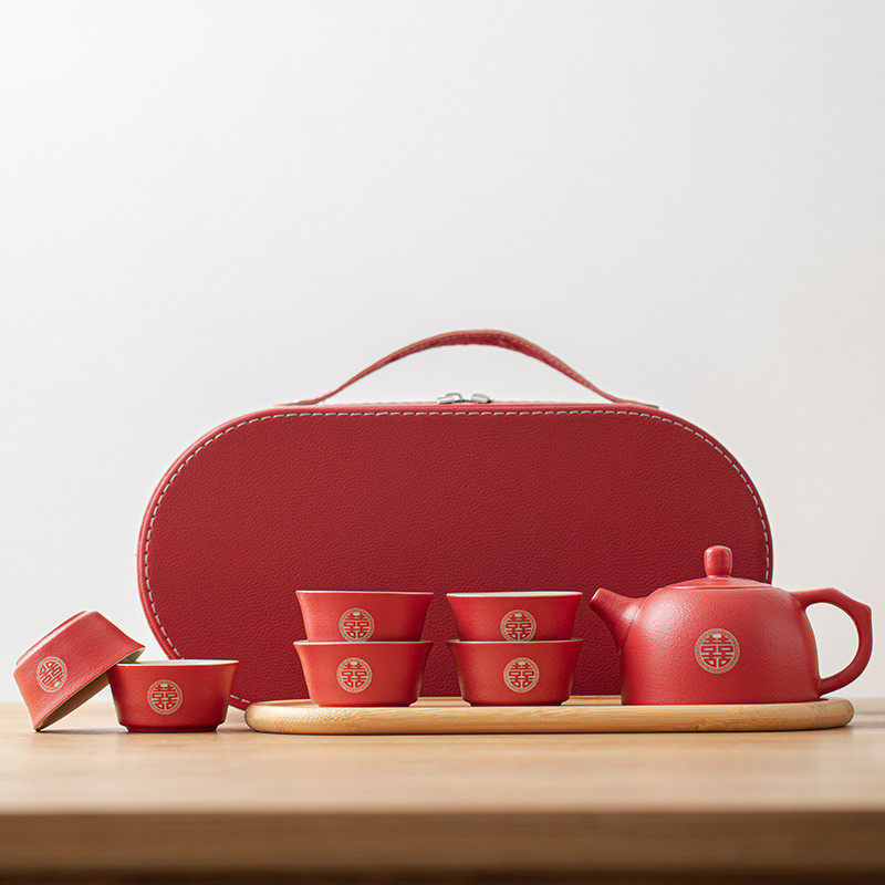 便携旅行结婚茶具套装家用描金喜陪嫁喜茶壶婚庆新人杯用品随手礼,节庆用品/礼品,喜碗/敬茶杯,淘宝优惠券,粉丝福利购,淘宝优惠卷
