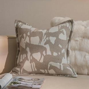 法式 奶油风系客厅沙发靠垫抱枕现代轻奢样板间靠枕黑白高级感提花