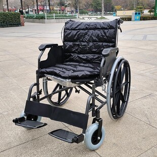 胖人轮椅手推车老人可推可坐加宽加大肥可折叠轻便便携旅行高承重