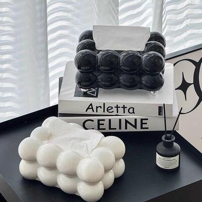 纸巾盒客厅轻奢高档家用创意纸抽盒餐桌餐巾纸收纳盒抽纸盒高级感