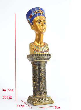 创意埃及图坦卡蒙国王头像客厅酒店装饰品法老头像艳皇后摆件家居