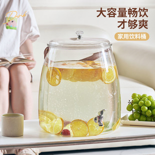 饮料冰水壶 带水龙头大容量冰箱冷水壶户外露营水果茶饮料桶家用装