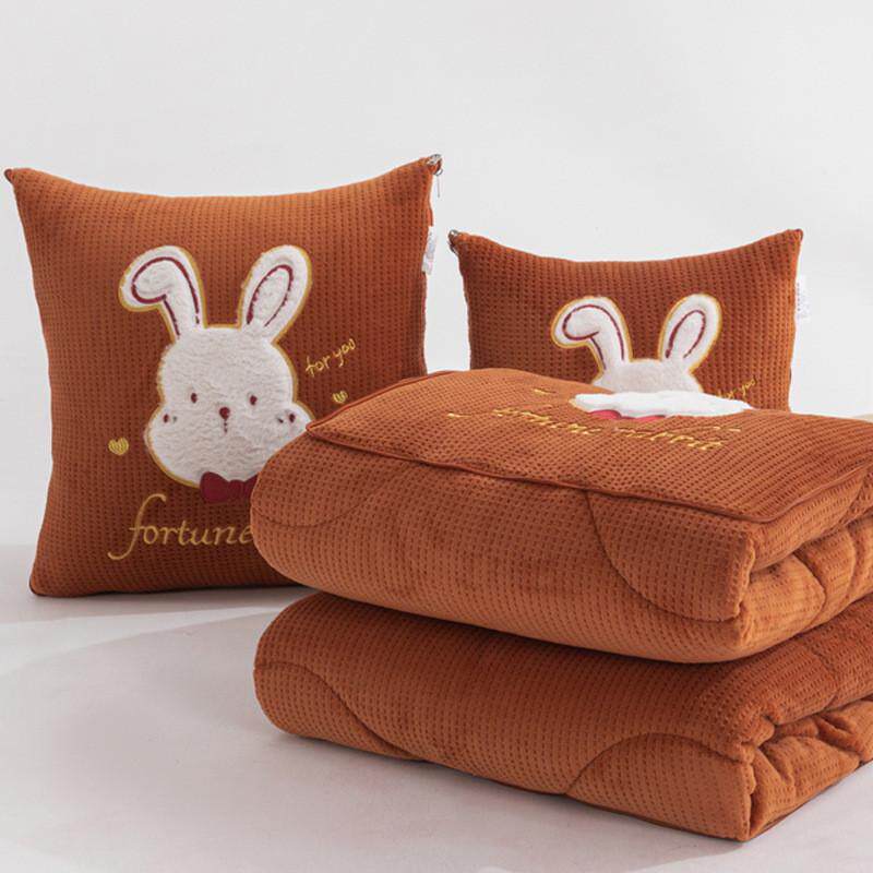 汽车抱枕被子两用加绒加厚客厅沙发办公室可爱宿舍靠垫午休空调毯